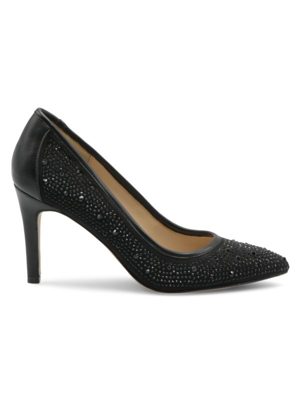 Adrienne Vittadini Naida Studded Faux Leather Pumps